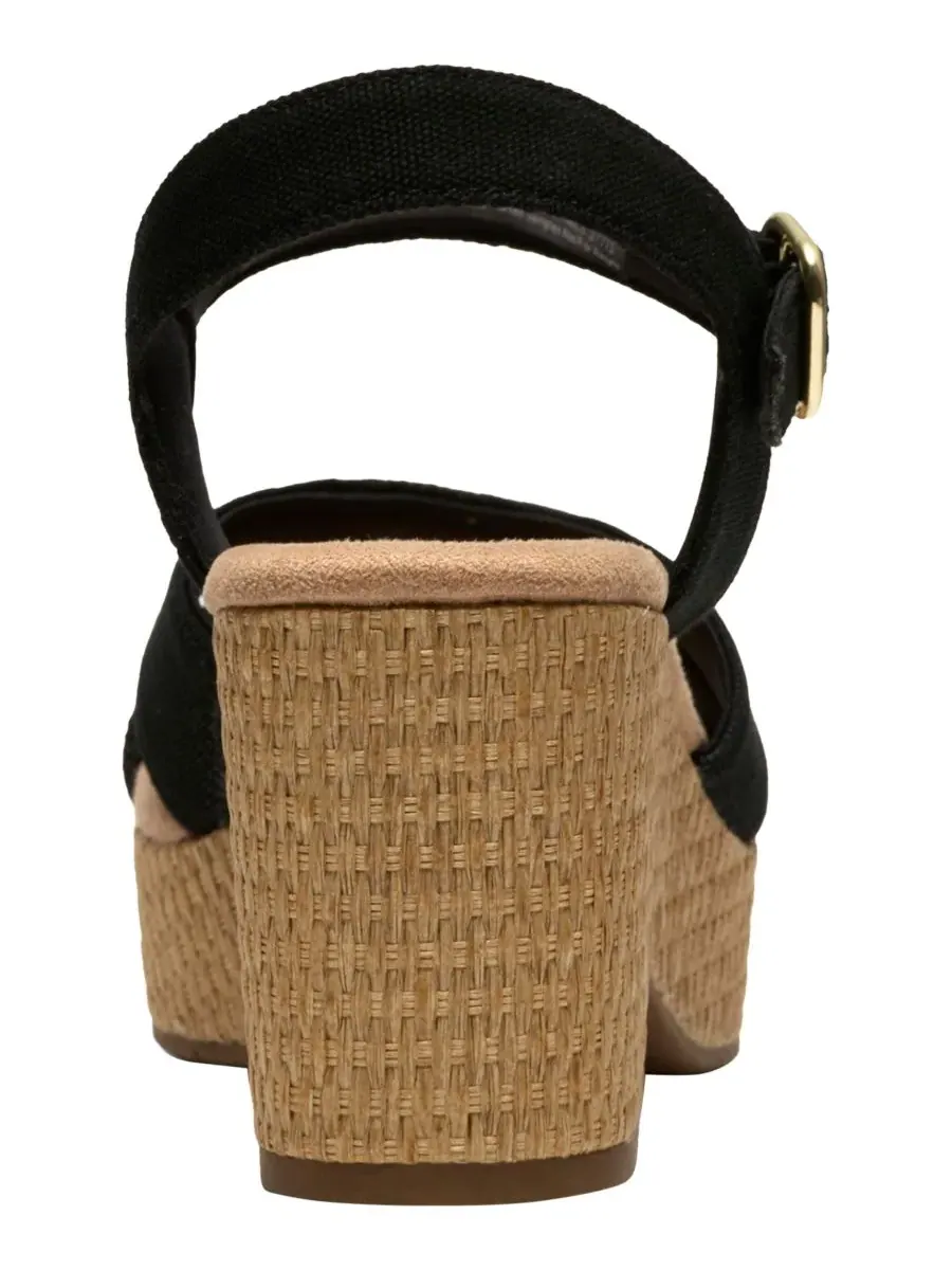 Сандалии женские Clarks Nerisa Twist на танкетке, текстиль — изображение 3 из 8, черный