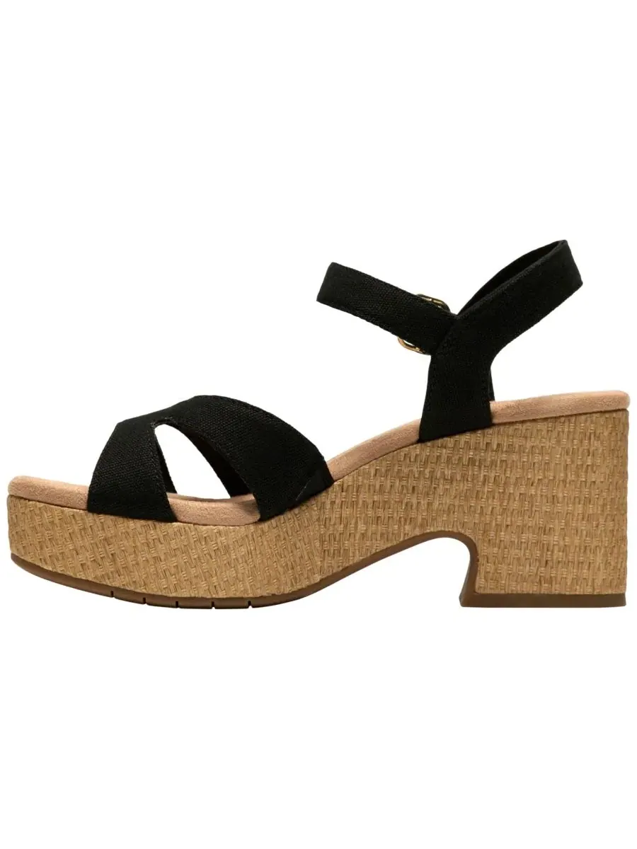 Сандалии женские Clarks Nerisa Twist на танкетке, текстиль — изображение 7 из 8, черный