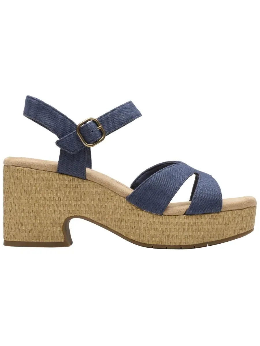Сандалии женские Clarks Nerisa Twist на танкетке — изображение 2 из 8, темно-синий