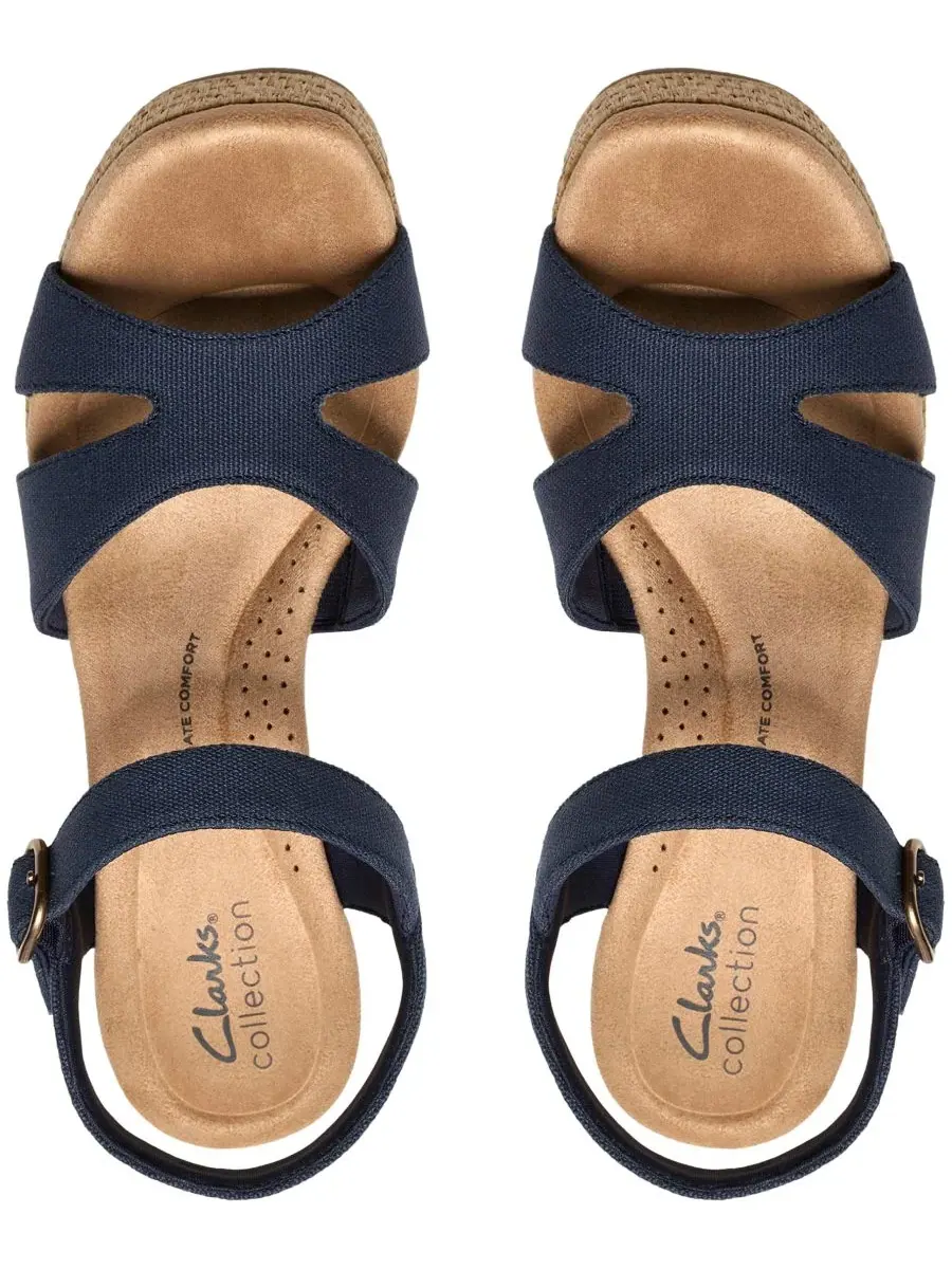 Сандалии женские Clarks Nerisa Twist на танкетке — изображение 6 из 8, темно-синий