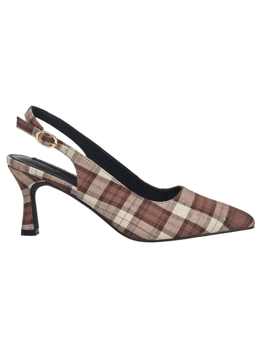 Туфли-лодочки Brenna Plaid с каблуком 6,5 см French Connection — изображение 2 из 6, коричневый мульти