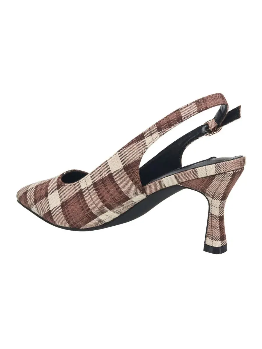 Туфли-лодочки Brenna Plaid с каблуком 6,5 см French Connection — изображение 3 из 6, коричневый мульти