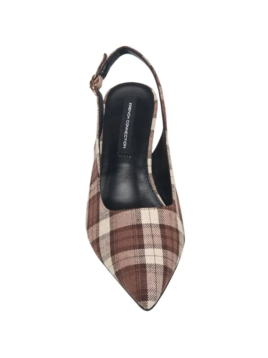 Туфли-лодочки Brenna Plaid с каблуком 6,5 см French Connection — изображение 4 из 6, коричневый мульти