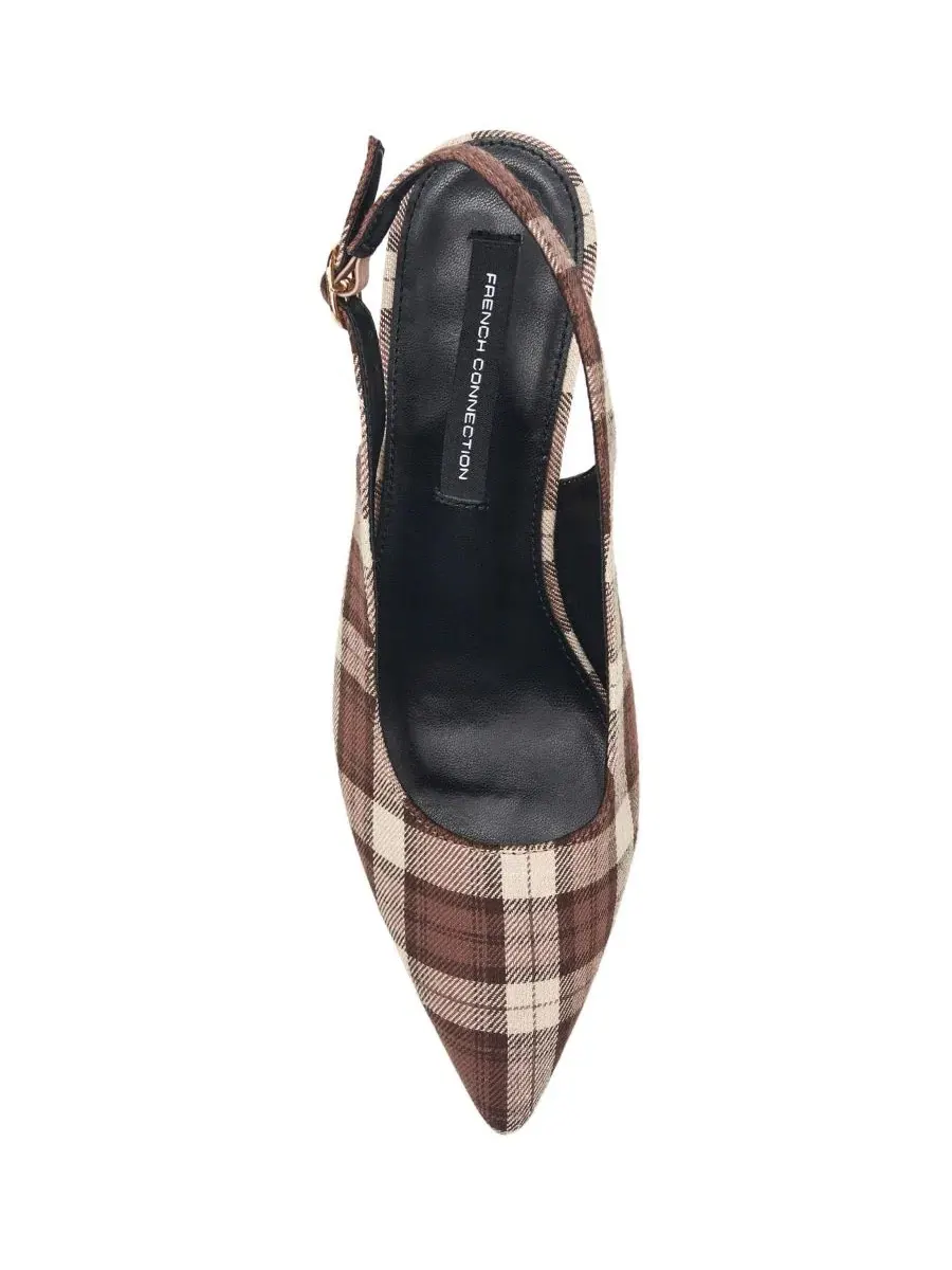 Туфли-лодочки Brenna Plaid с каблуком 6,5 см French Connection — изображение 6 из 6, коричневый мульти