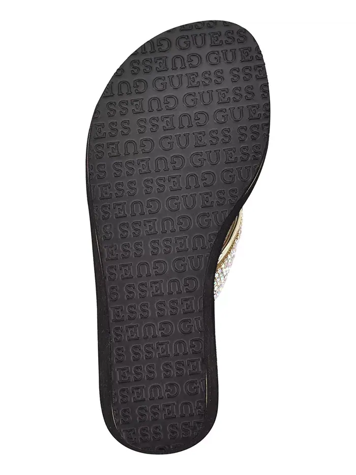 Сандалии Sarraly Eva Logo Wedge Slip On Flip GUESS — изображение 5 из 9, золотистый