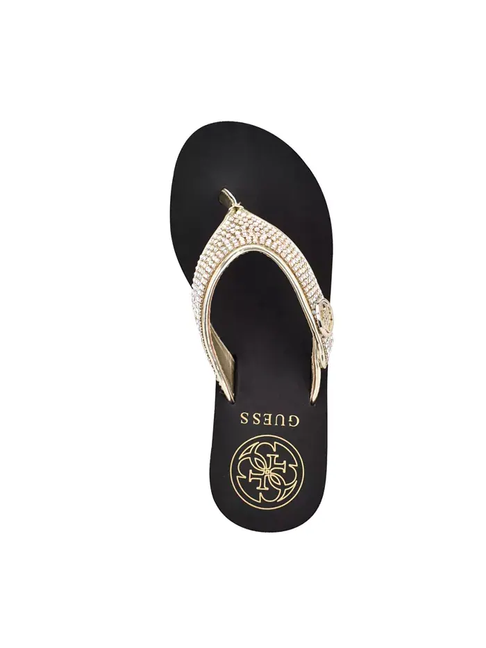 Сандалии Sarraly Eva Logo Wedge Slip On Flip GUESS — изображение 8 из 9, золотистый