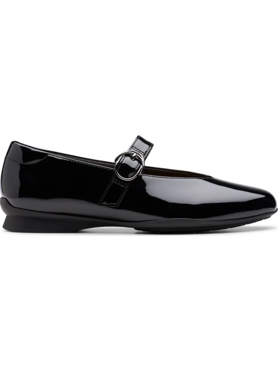Балетки женские Clarks Jazmynn Iris, Мэри Джейн, с квадратным носком — изображение 2 из 5, черный