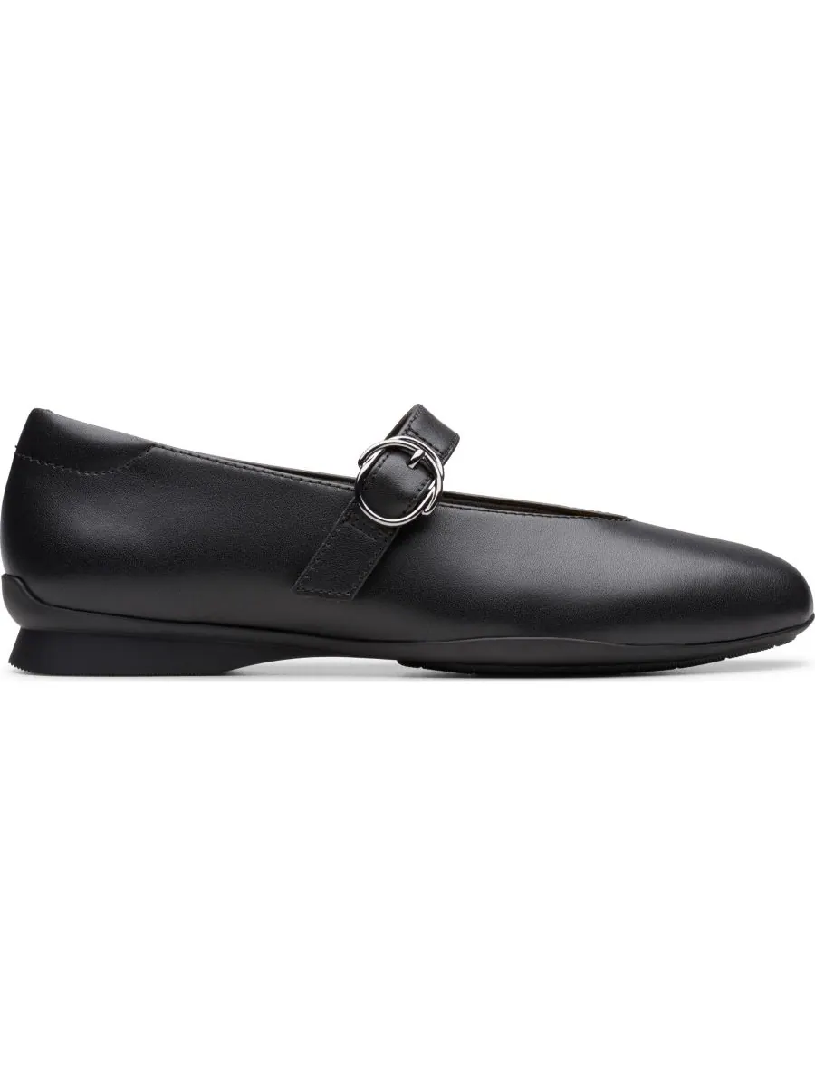 Балетки женские Clarks Jazmynn Iris, Мэри Джейн, квадратный носок, кожа — изображение 2 из 5, черный