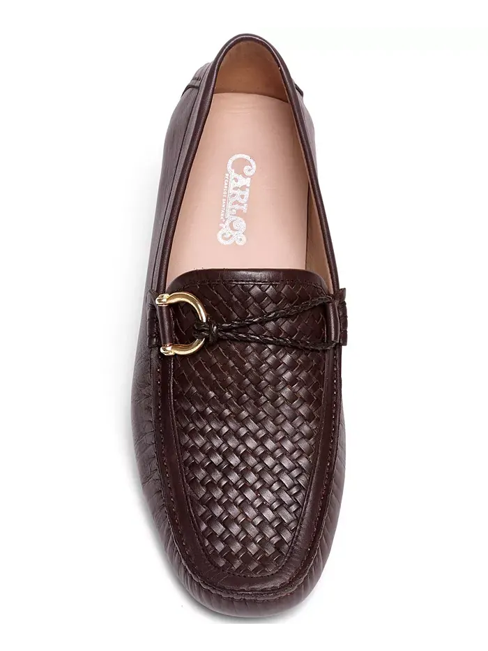 Мужские лоферы Malone Interweave для вождения без шнуровки из переплетенной кожи Carlos by Carlos — изображение 4 из 5