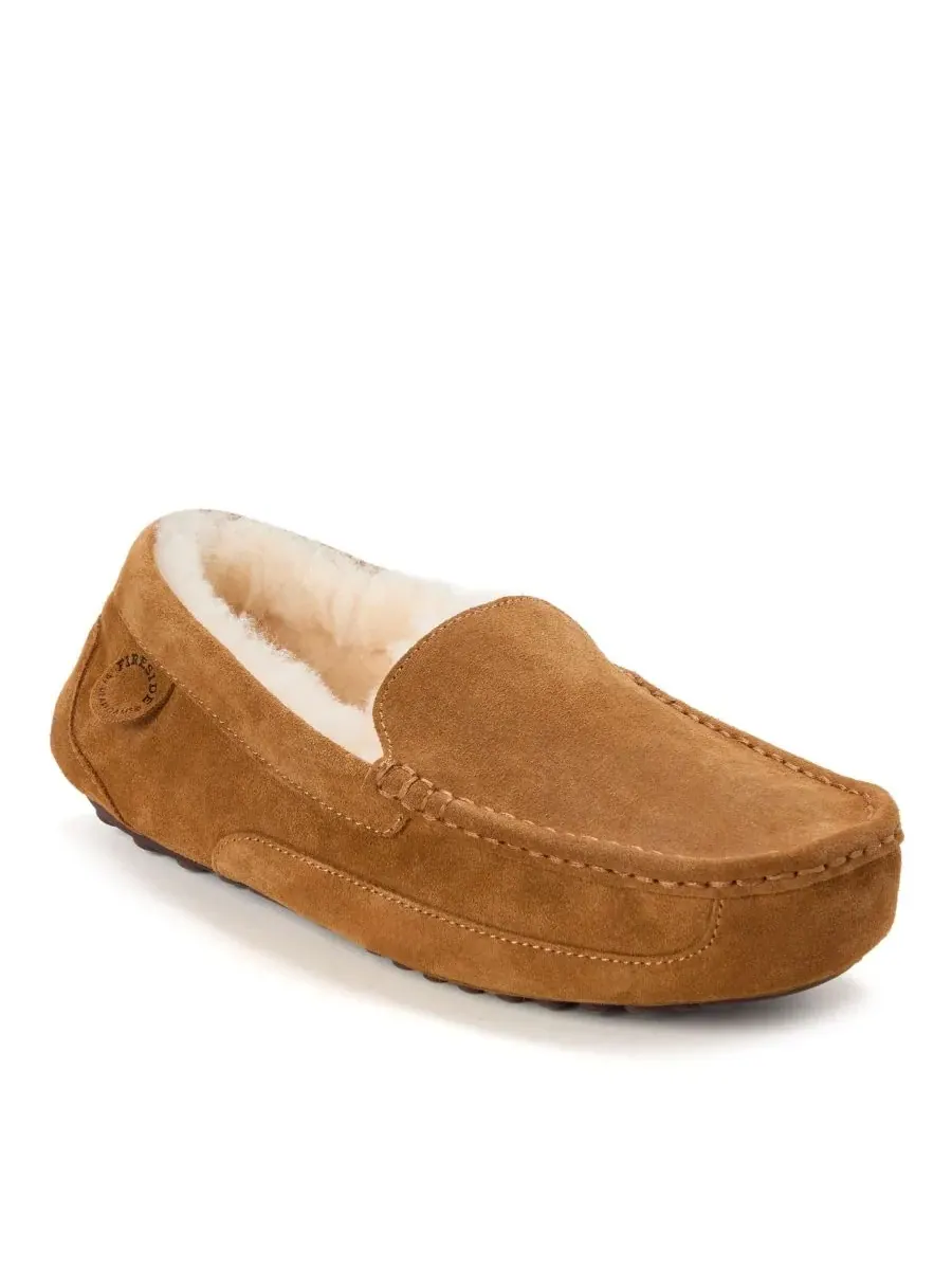 Dearfoams Мужские мокасины Fireside By Melbourne из натуральной овчины — изображение 1 из 5, орех