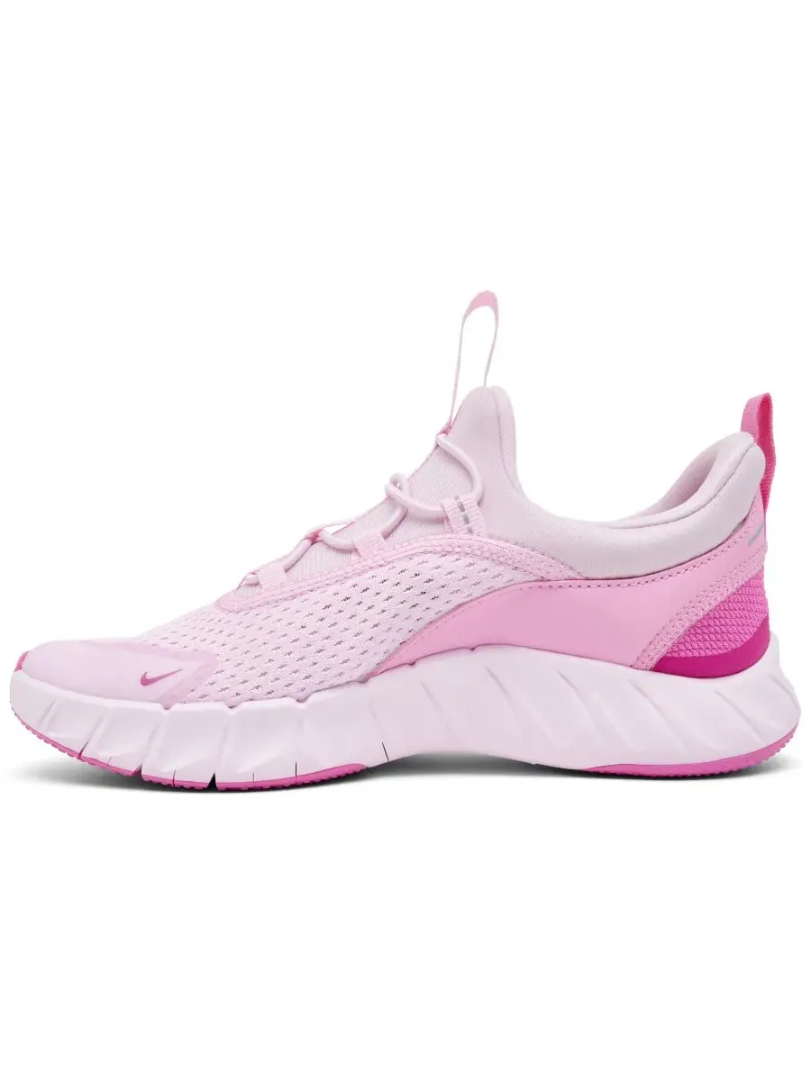 Детские кроссовки с эластичными шнурками Free Ride Elastic Lace Nike — изображение 3 из 6, розовый белый