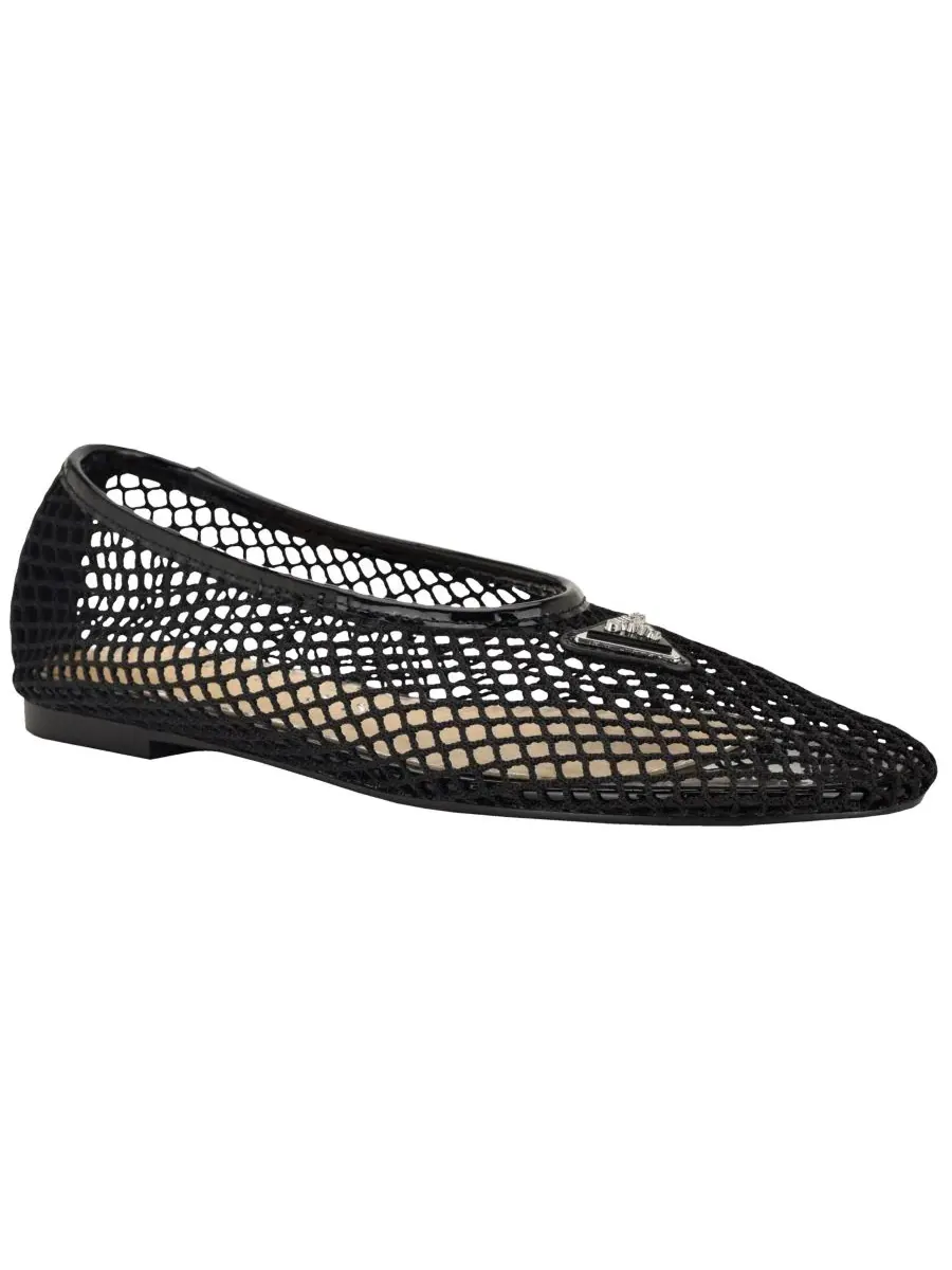 Женские балетки Aylora с треугольным логотипом и плетеной сеткой GUESS, черный woven mesh
