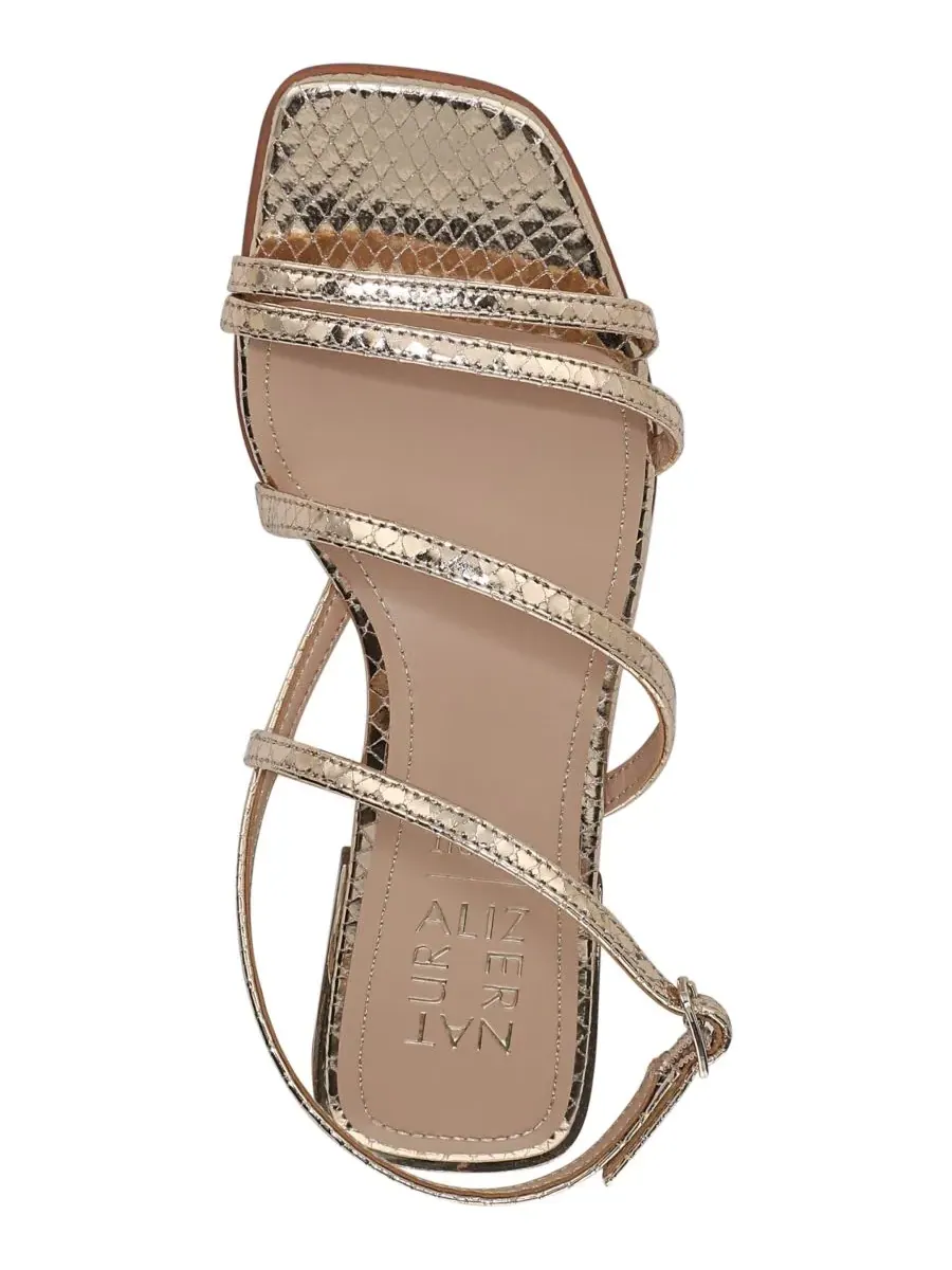 Женские сандалии Nillie с открытой пяткой Naturalizer, Champagne Metallic Leather — изображение 4 из 7