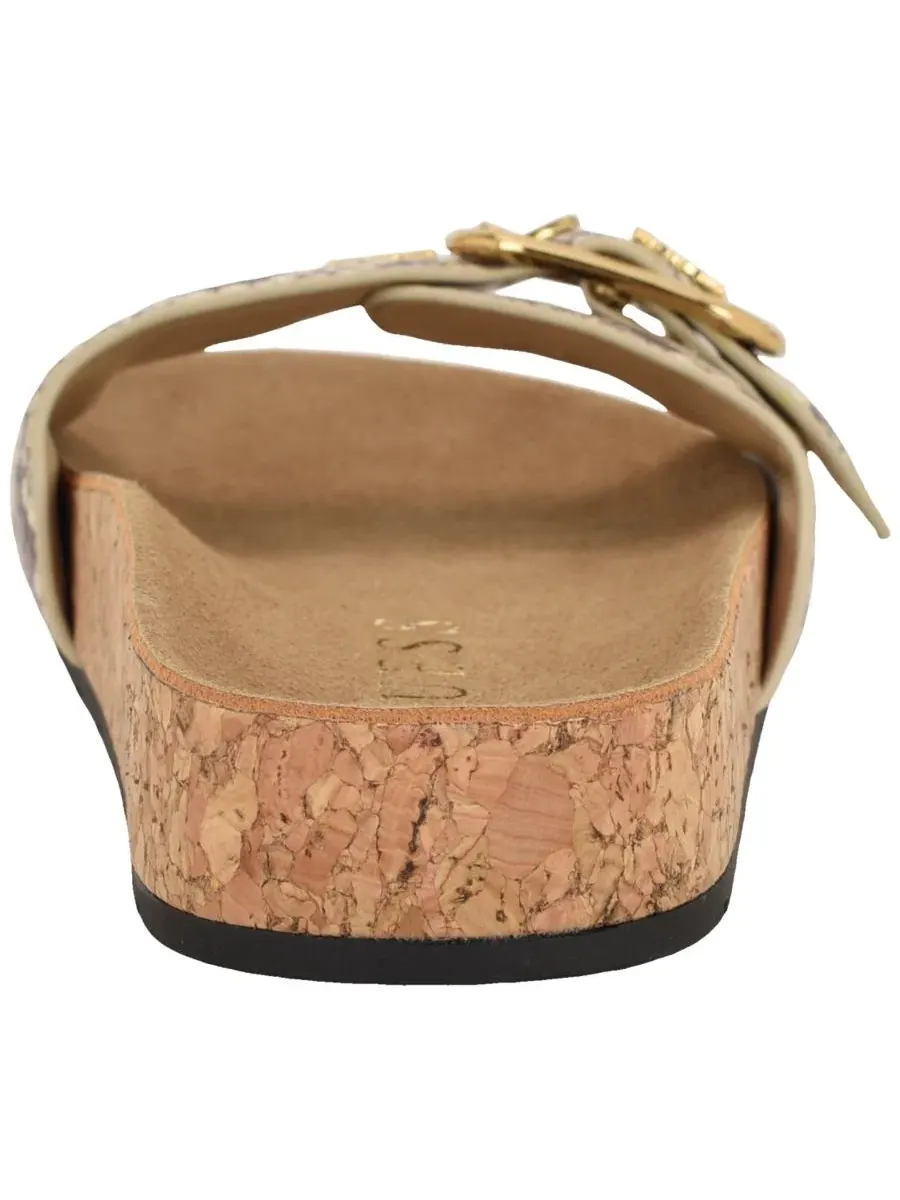 Женские сандалии Locela с декоративной плоской пробковой стелькой GUESS, Light Natural Snake — изображение 3 из 5