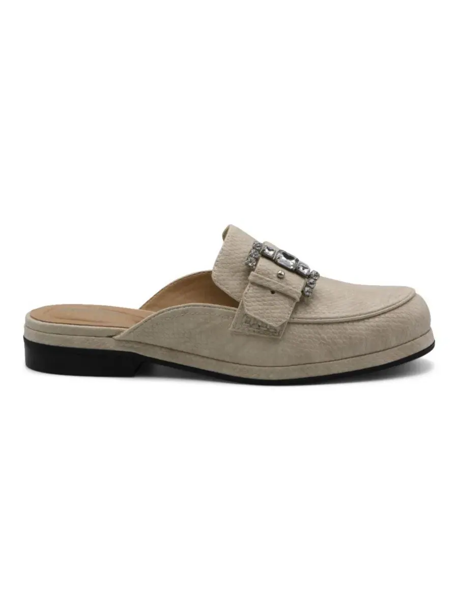 Мюли с пряжкой, украшенной кристаллами, модель Babs Mule Loafer Charles by Charles David — изображение 2 из 3, экру