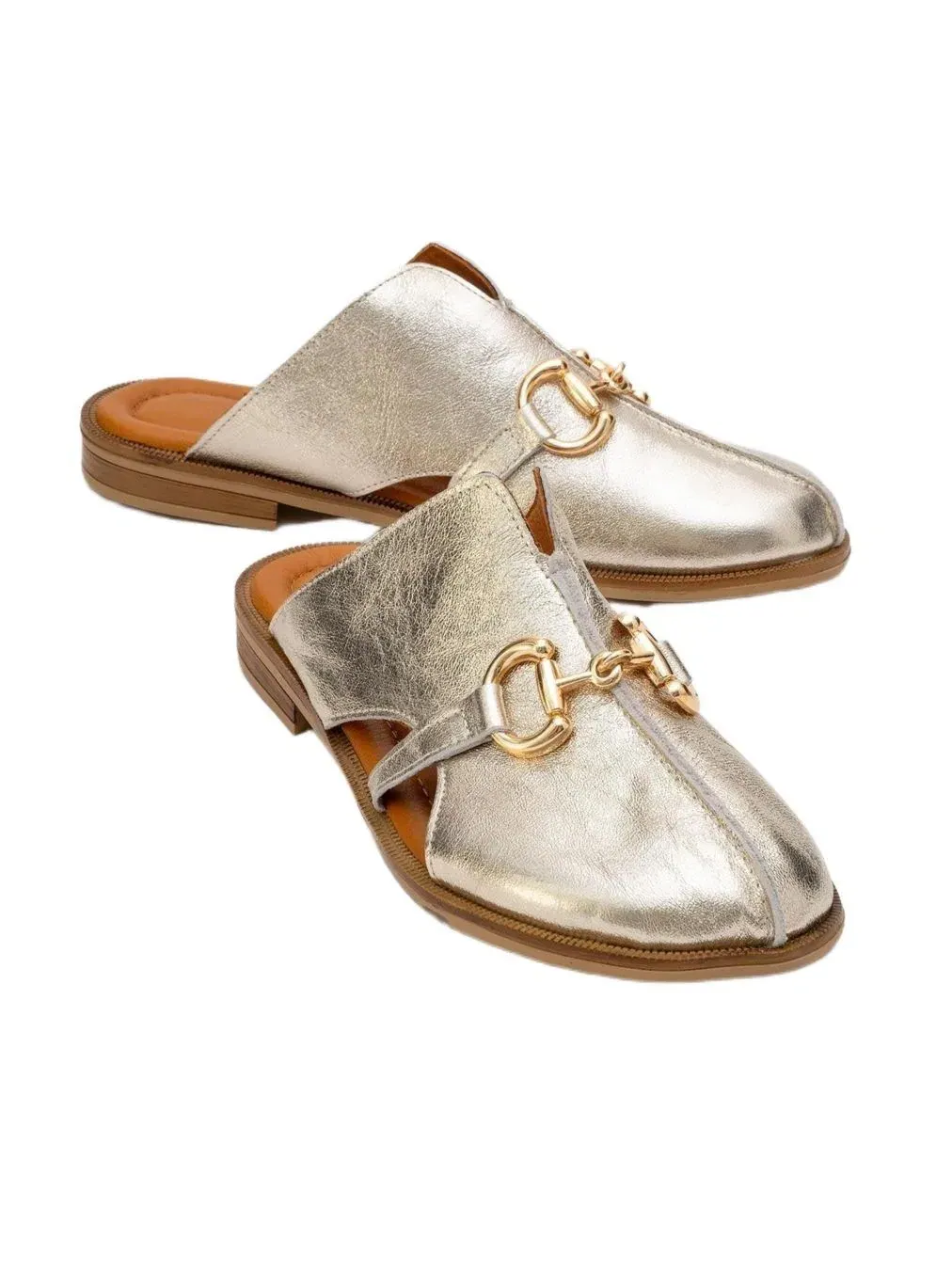 Женские кожаные сабо Favor Forever & Always Shoes — изображение 2 из 5, золотистый