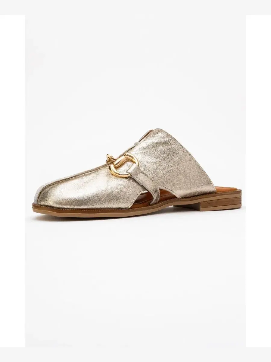 Женские кожаные сабо Favor Forever & Always Shoes — изображение 4 из 5, золотистый