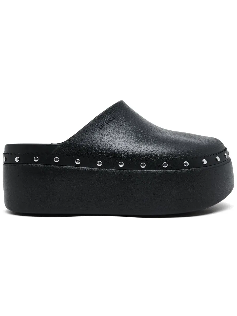 Женские сабо-клоги с платформой и шипами Dylan Platform Studded Crocs — изображение 2 из 6, черный