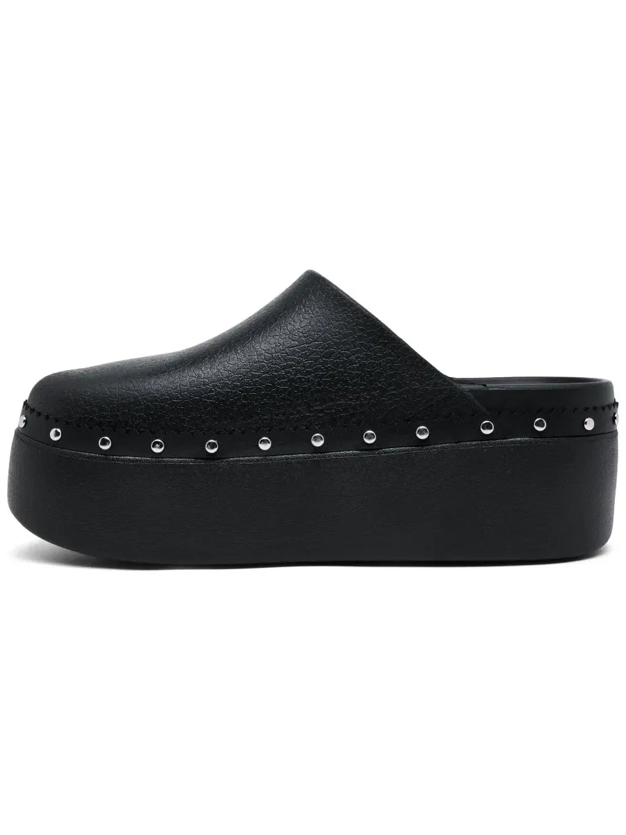 Женские сабо-клоги с платформой и шипами Dylan Platform Studded Crocs — изображение 3 из 6, черный