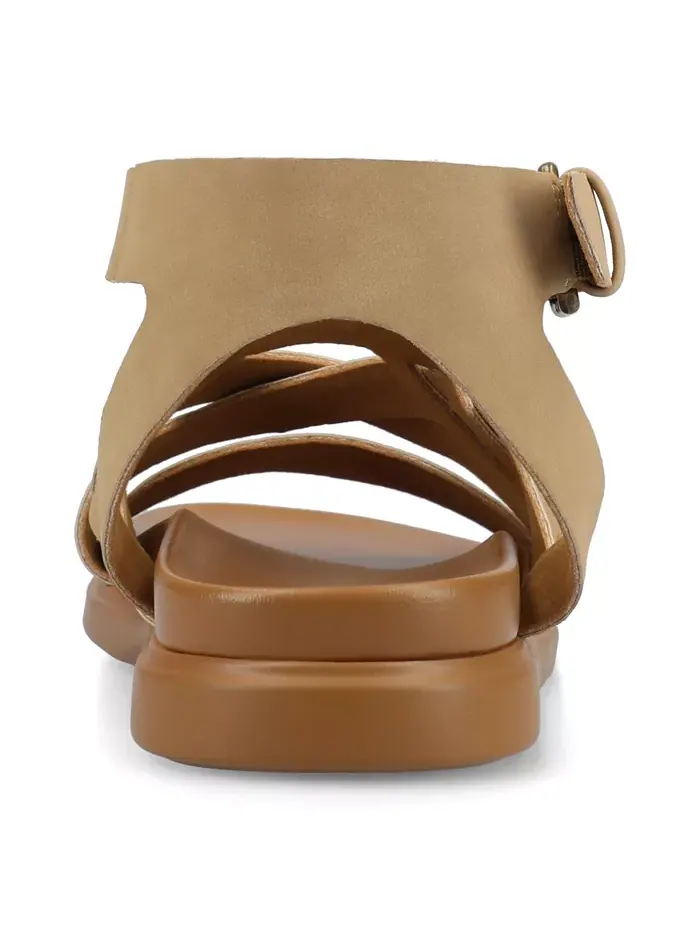 Женские сандалии Mistee Strappy Fisherman Flat Journee Collection — изображение 3 из 6, бежевый