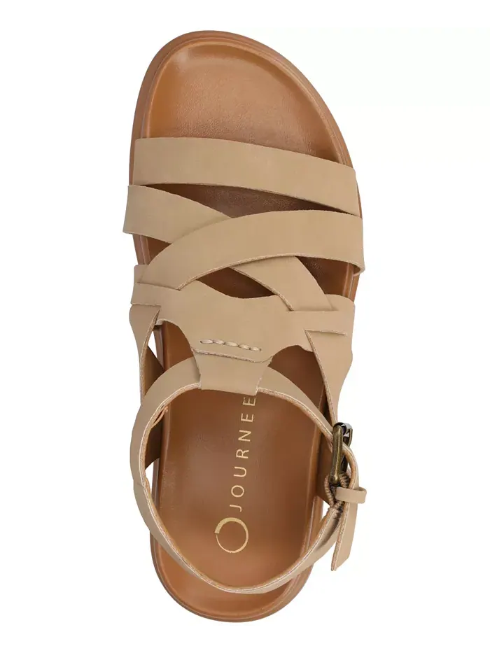 Женские сандалии Mistee Strappy Fisherman Flat Journee Collection — изображение 4 из 6, бежевый