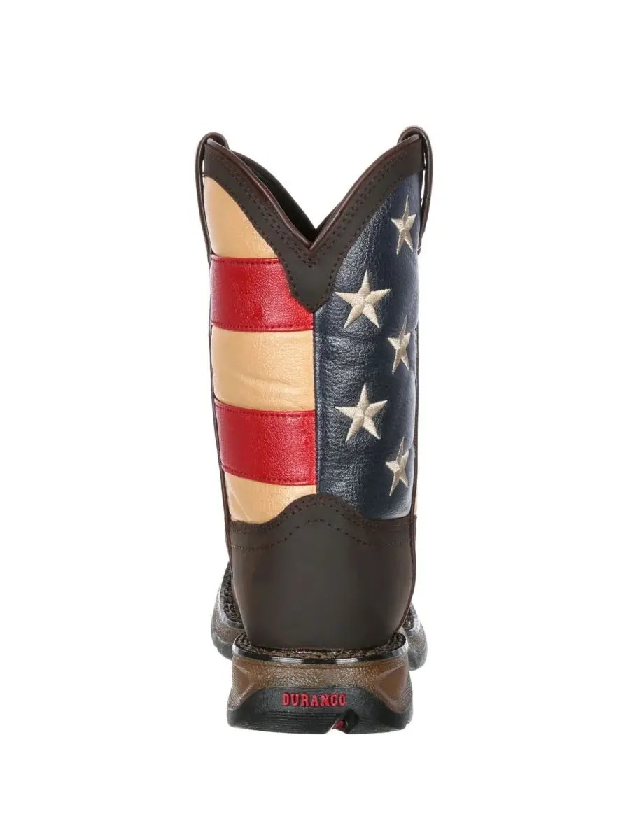 Детский маленький бунтарь от Kids' Patriotic Western Boot Durango — изображение 4 из 7, коричневый
