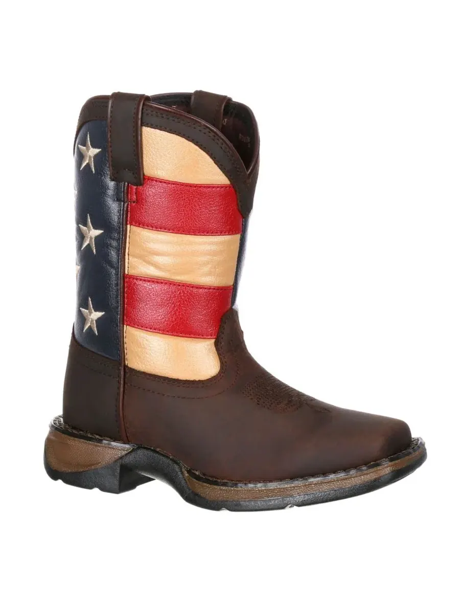 Детский маленький бунтарь от Kids' Patriotic Western Boot Durango — изображение 7 из 7, коричневый