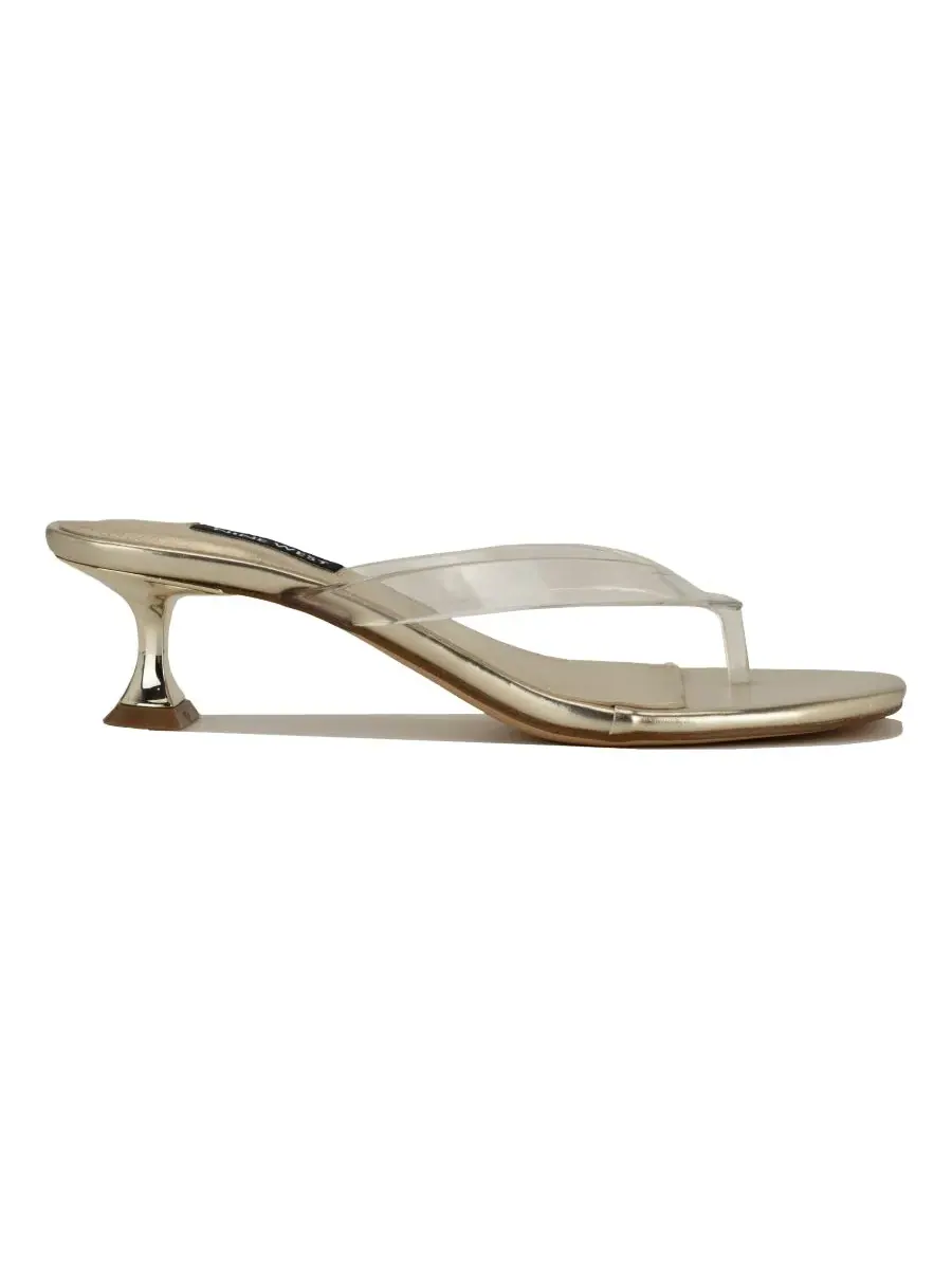 Женские сандалии Crisee на низком каблуке-стрингах Nine West — изображение 2 из 5, прозрачный