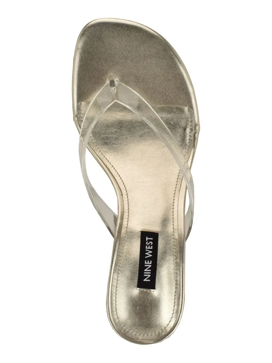 Женские сандалии Crisee на низком каблуке-стрингах Nine West — изображение 4 из 5, прозрачный