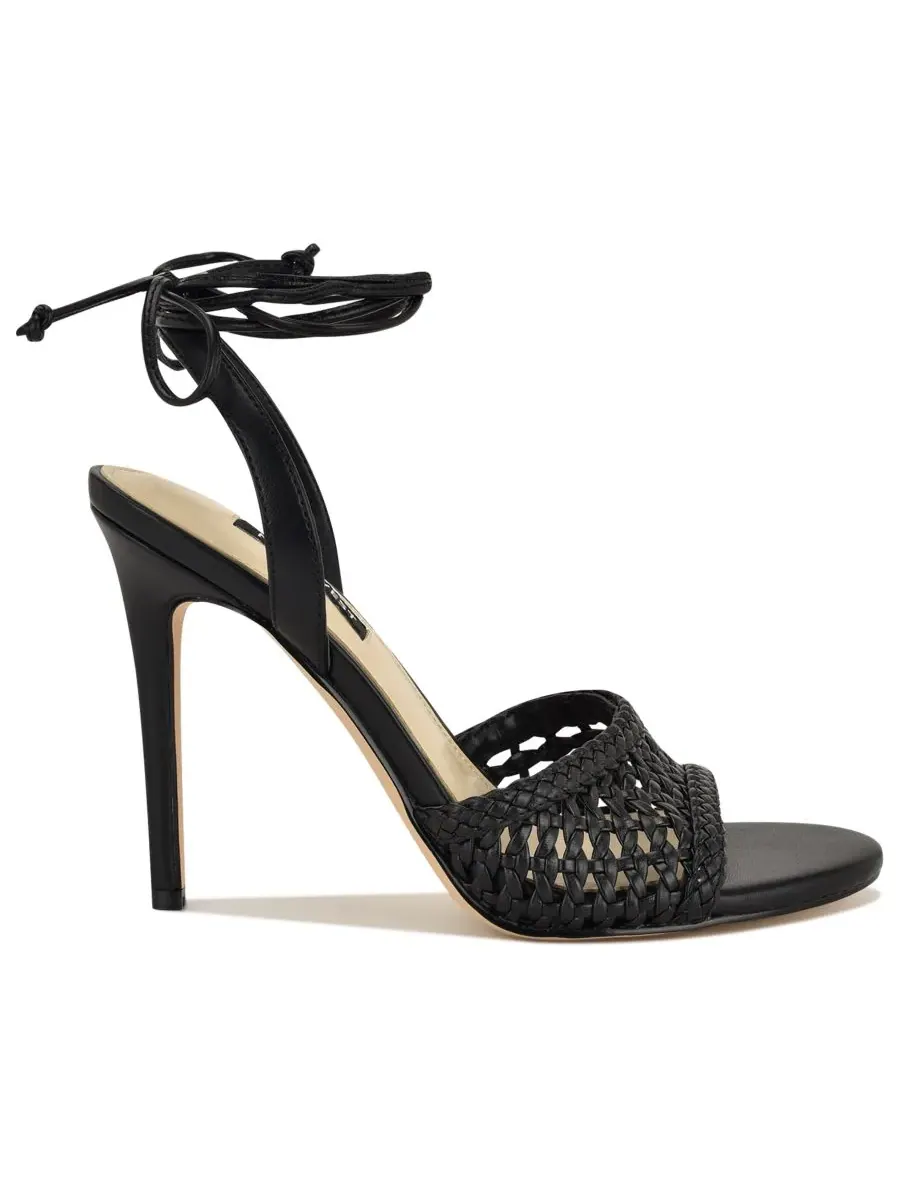 Женские сандалии на высоком каблуке Merta с плетеной завязкой Nine West — изображение 2 из 5, черный