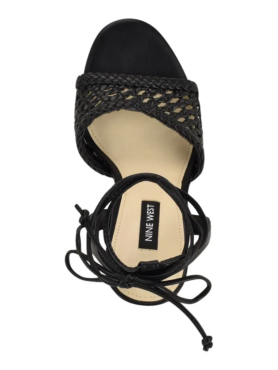 Женские сандалии на высоком каблуке Merta с плетеной завязкой Nine West — изображение 4 из 5, черный