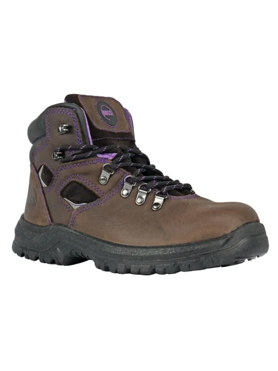 Рабочие ботинки Lily с металлическим носком для женщин Hoss Boot Company — изображение 1 из 6, коричневый/фиолетовый