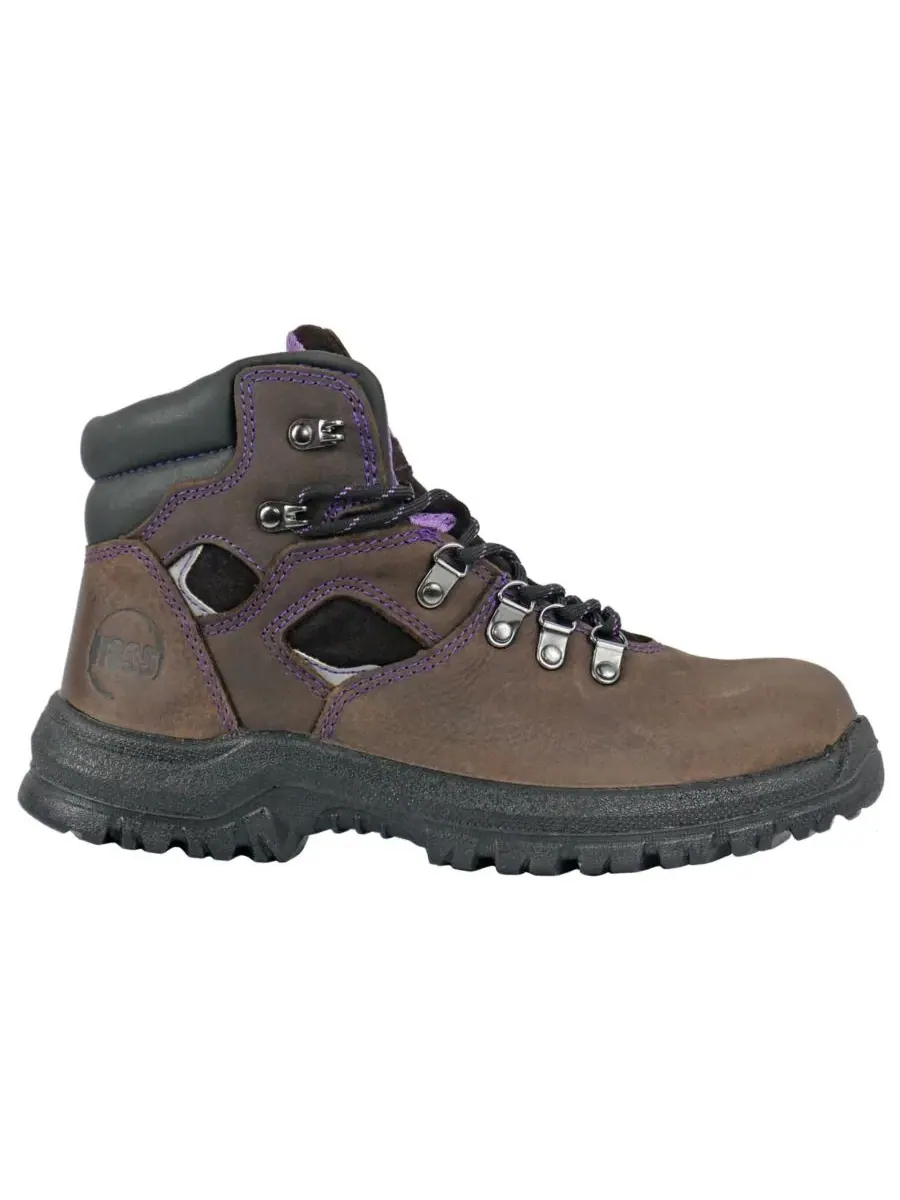 Рабочие ботинки Lily с металлическим носком для женщин Hoss Boot Company — изображение 3 из 6, коричневый/фиолетовый