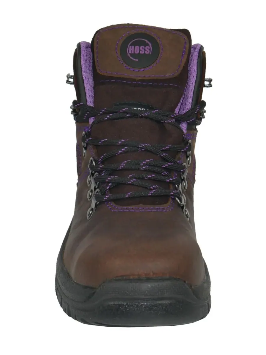 Рабочие ботинки Lily с металлическим носком для женщин Hoss Boot Company — изображение 4 из 6, коричневый/фиолетовый