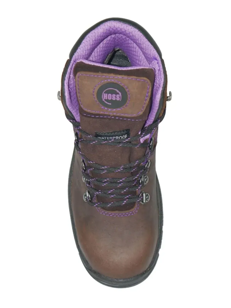 Рабочие ботинки Lily с металлическим носком для женщин Hoss Boot Company — изображение 5 из 6, коричневый/фиолетовый