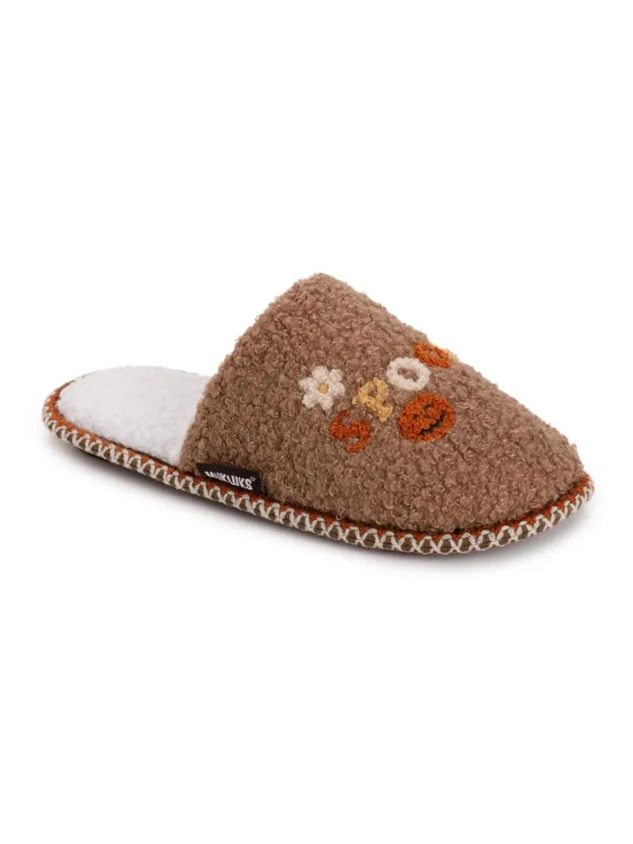 Женские тапочки-шлепанцы с новогодним принтом Punch Needle Fall Halloween MUK LUKS, Spooky Season