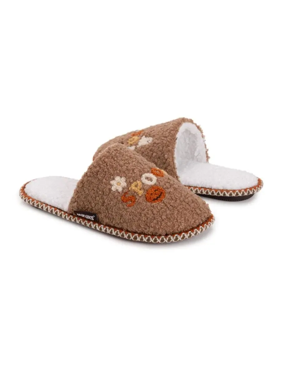 Женские тапочки-шлепанцы с новогодним принтом Punch Needle Fall Halloween MUK LUKS, Spooky Season — изображение 8 из 8