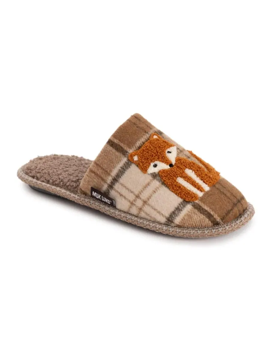 Тапочки-шлепанцы с принтом Fox Plaid MUK LUKS — изображение 1 из 8