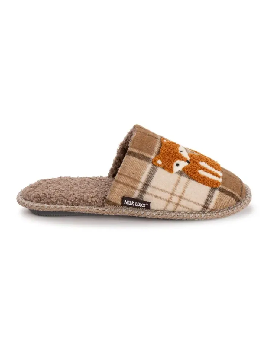 Тапочки-шлепанцы с принтом Fox Plaid MUK LUKS — изображение 2 из 8
