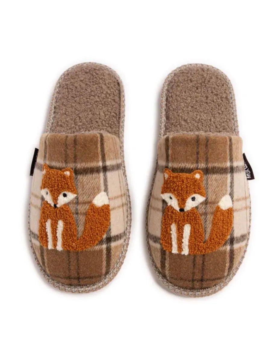 Тапочки-шлепанцы с принтом Fox Plaid MUK LUKS — изображение 6 из 8