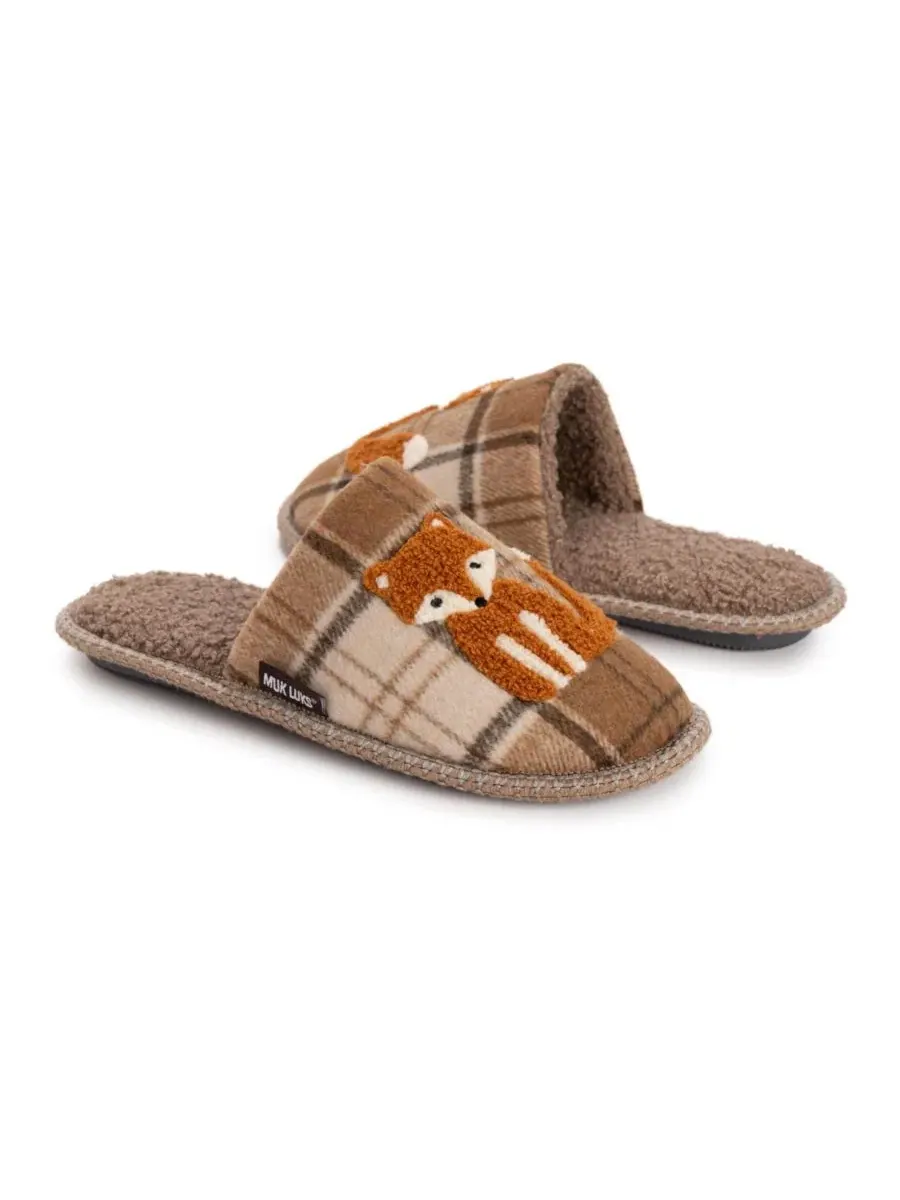 Тапочки-шлепанцы с принтом Fox Plaid MUK LUKS — изображение 7 из 8