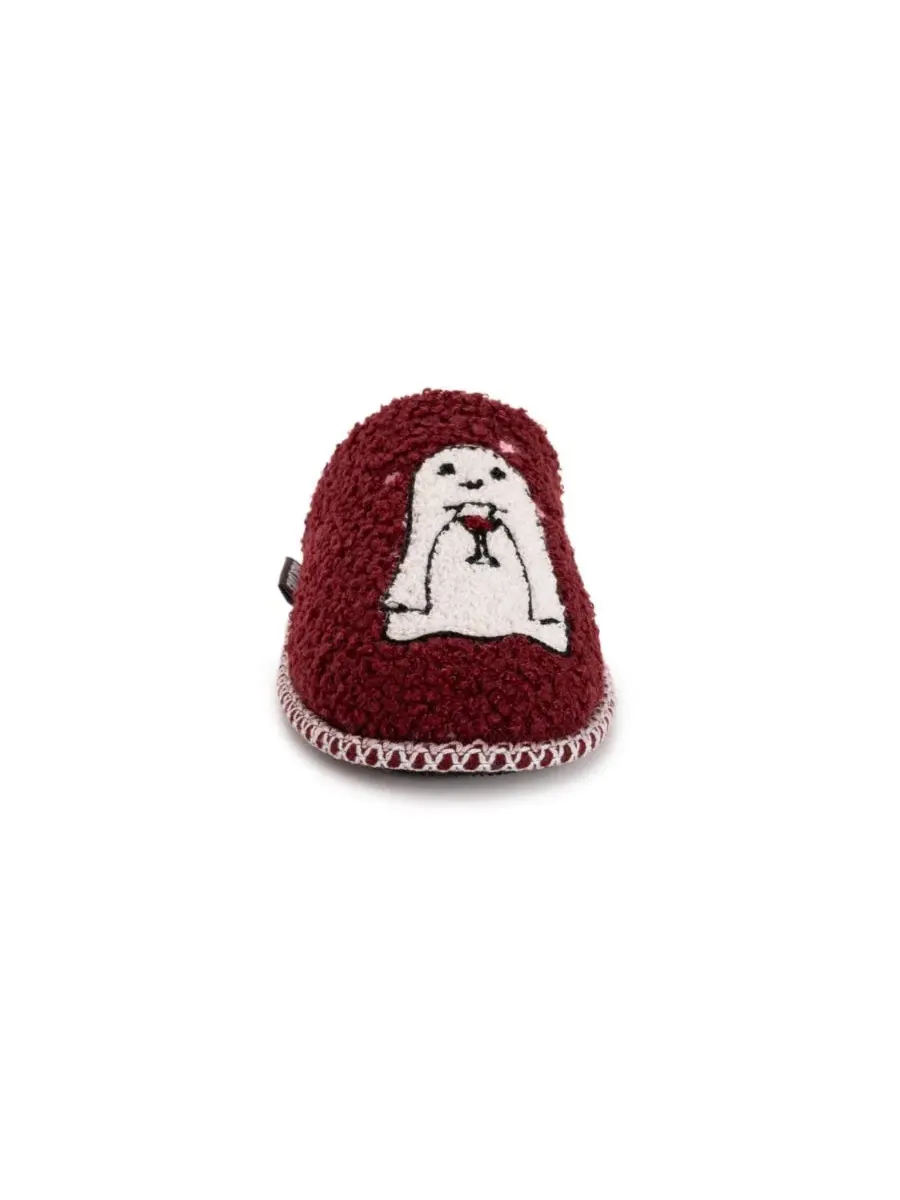 Тапочки-слайдеры с принтом к Хэллоуину Punch Needle Fall Halloween MUK LUKS — изображение 4 из 8, винный
