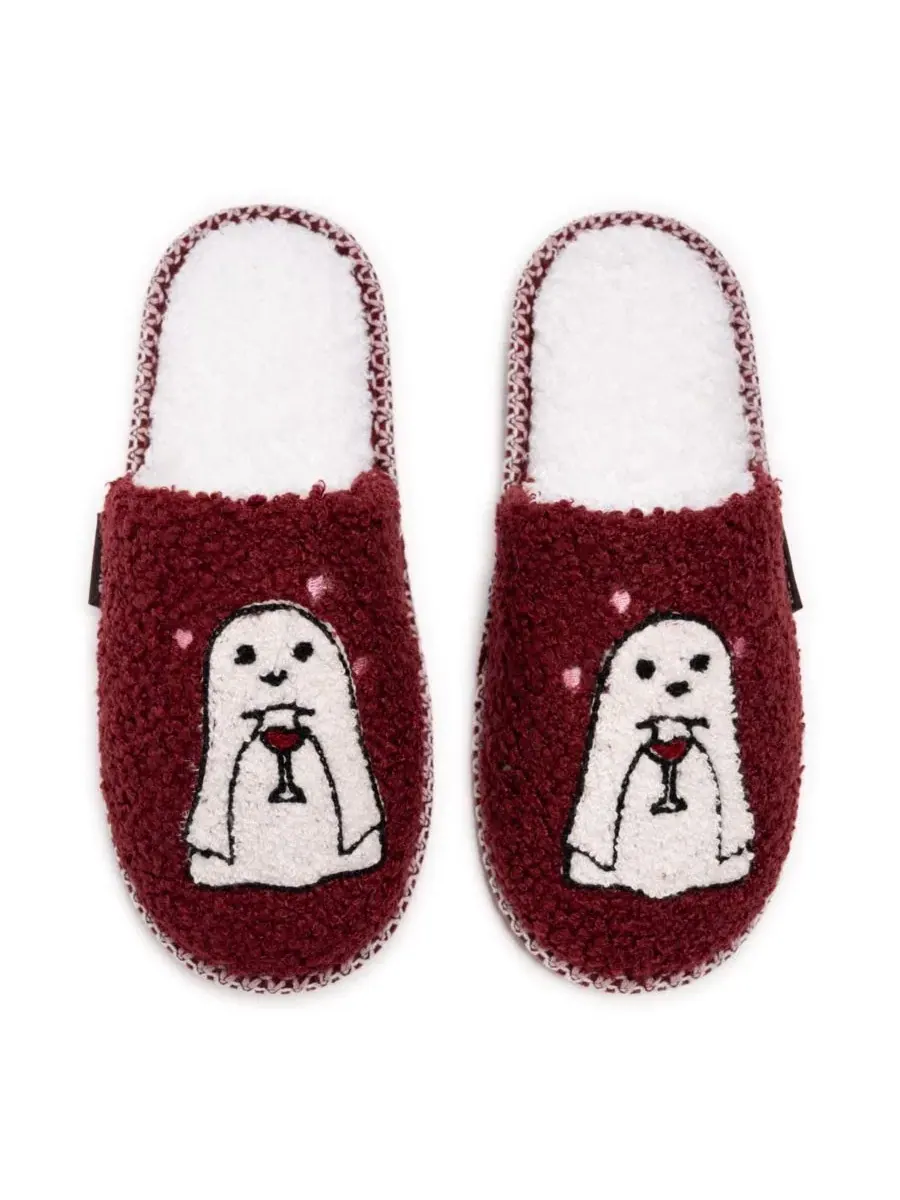 Тапочки-слайдеры с принтом к Хэллоуину Punch Needle Fall Halloween MUK LUKS — изображение 7 из 8, винный