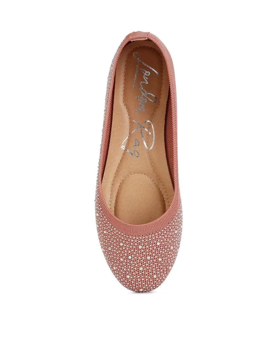 Балетки с круглым носом и стразами Splash Rhinestones London Rag — изображение 4 из 6, розовый