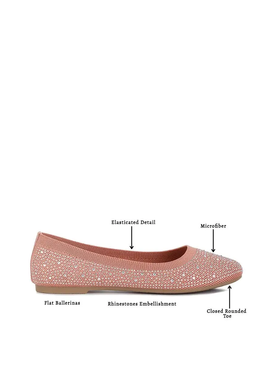 Балетки с круглым носом и стразами Splash Rhinestones London Rag — изображение 6 из 6, розовый