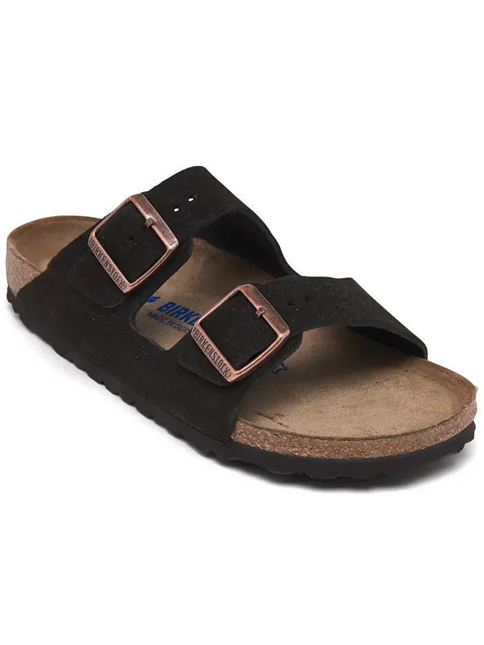 Женские сандалии Arizona Soft Footbed из замши и кожи от Finish Line Birkenstock