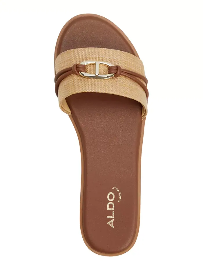 Женские плоские сандалии Vasia с металлической отделкой ALDO — изображение 4 из 6, натуральный мульти