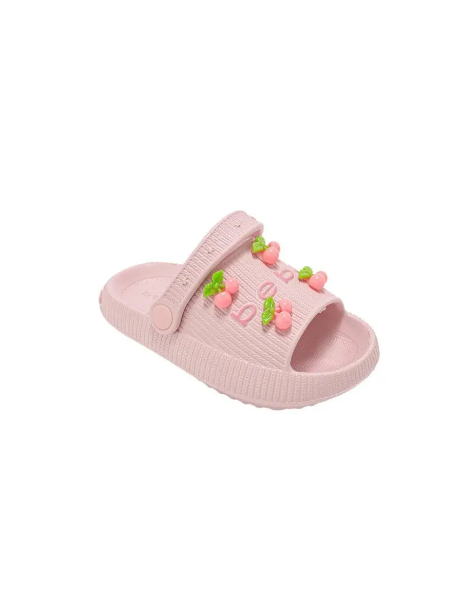Легкие шлепанцы из ЭВА для маленьких девочек с вишневыми подвесками Bebe