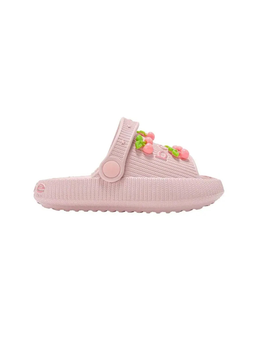 Легкие шлепанцы из ЭВА для маленьких девочек с вишневыми подвесками Bebe — изображение 3 из 7, розовый