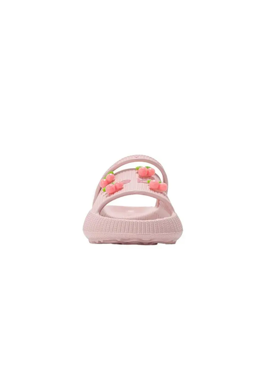 Легкие шлепанцы из ЭВА для маленьких девочек с вишневыми подвесками Bebe — изображение 4 из 7, розовый